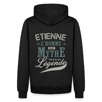 Etienne l homme le mythe la légende humour prénom - Sweat à capuche Premium bio Homme - noir - Dos - Nico (187cm)