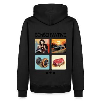 Conservateur - foncé - Sweat à capuche Premium bio Homme - noir - Dos - Nico (187cm)