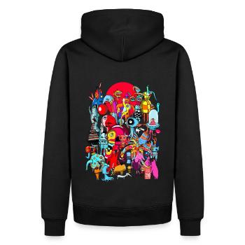 friendly Monster Pullover Sweat à capuche - Sweat à capuche Premium bio Homme - noir - Dos - Nico (187cm)