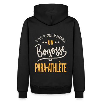 para athlète bogosse cadeau sport handicapé - Sweat à capuche Premium bio Homme - noir - Dos - Nico (187cm)
