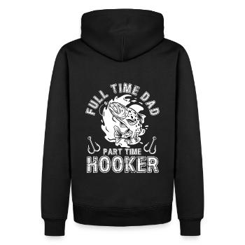 Père à temps plein Temps partiel Crochet Costume de pêcheur - Sweat à capuche Premium bio Homme - noir - Dos - Nico (187cm)