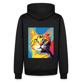 Tenue de chat chat à poil court pour les amoureux des chats - Sweat à capuche Premium bio Homme - noir - Dos - Nico (187cm)