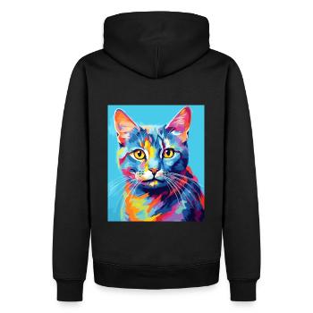 Tenue de chat chat à poil court pour les amoureux des chats - Sweat à capuche Premium bio Homme - noir - Dos - Nico (187cm)