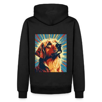 Labrador Dogs Maman et Labfather Papa Golden - Sweat à capuche Premium bio Homme - noir - Dos - Nico (187cm)