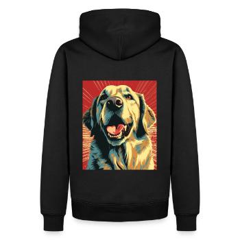 Labrador Hunde Mama und Labfather Papa Golden - Männer Premium Bio Hoodie - Schwarz - Hinten - Nico (187cm)