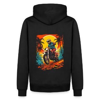 Tenue de motard de motocross pour les tours à moto - Sweat à capuche Premium bio Homme - noir - Dos - Nico (187cm)