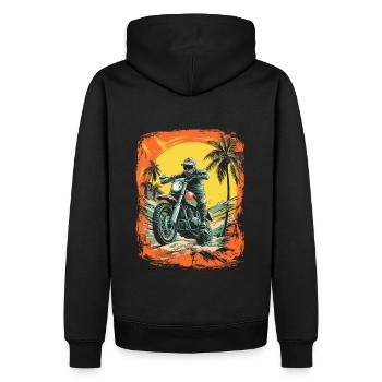 Tenue de motard de motocross pour les tours à moto - Sweat à capuche Premium bio Homme - noir - Dos - Nico (187cm)