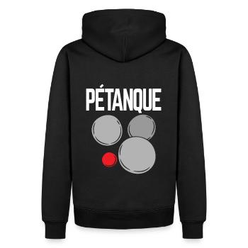 Boules de boules pour bouler et pétanque - Sweat à capuche Premium bio Homme - noir - Dos - Nico (187cm)