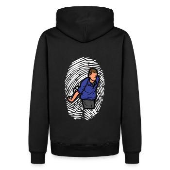DNA Boule Fingerprint Bouler Boule Boules - Sweat à capuche Premium bio Homme - noir - Dos - Nico (187cm)
