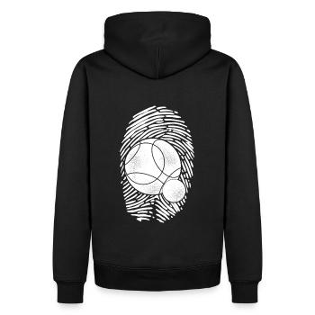 DNA Boule Fingerprint Bouler Boule Boules - Sweat à capuche Premium bio Homme - noir - Dos - Nico (187cm)
