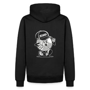 Boule de pétanque pour le Boule de pétanque Cap Boule - Sweat à capuche Premium bio Homme - noir - Dos - Nico (187cm)