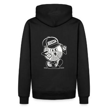 Vêtements de joueur de pétanque avec boules de pétanque - Sweat à capuche Premium bio Homme - noir - Dos - Nico (187cm)