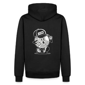 Boule de pétanque pour le Boule de pétanque Cap Boule - Sweat à capuche Premium bio Homme - noir - Dos - Nico (187cm)