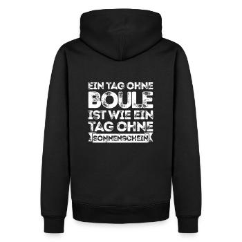 Ein Tag ohne Boule ist wie... Bouler Boulespieler - Männer Premium Bio Hoodie - Schwarz - Hinten - Nico (187cm)