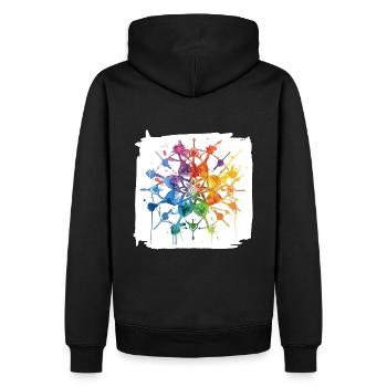 Designs for world peace Lotus Flower - Men’s Premium Organic Hoodie - black - Back - Nico (187cm)