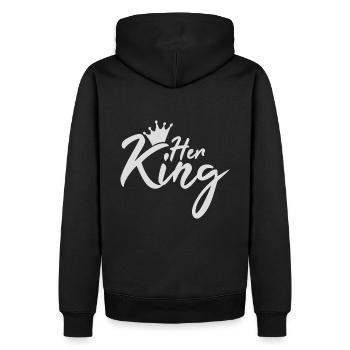 Her King King Queen Couple's Outfit - Men’s Premium Organic Hoodie - black - Back - Nico (187cm)