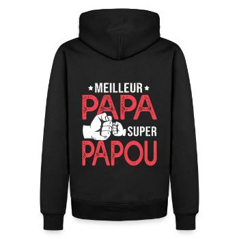 meilleur papa donne un super papou pour grandpère - Sweat à capuche Premium bio Homme - noir - Dos - Nico (187cm)