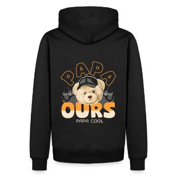 Papa ours papa cool cadeau papa - Sweat à capuche Premium bio Homme - noir - Dos - Nico (187cm)