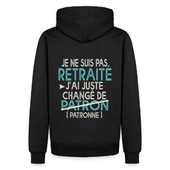 retraite humour homme retraité - Sweat à capuche Premium bio Homme - noir - Dos - Nico (187cm)