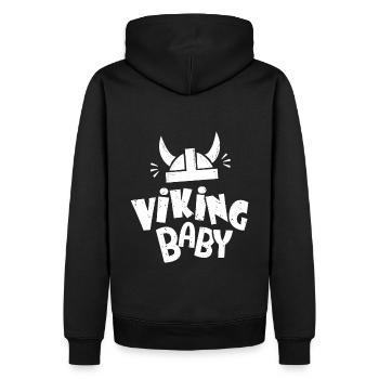 vikinger baby bébé danemark suéde norvége finlande - Sweat à capuche Premium bio Homme - noir - Dos - Nico (187cm)