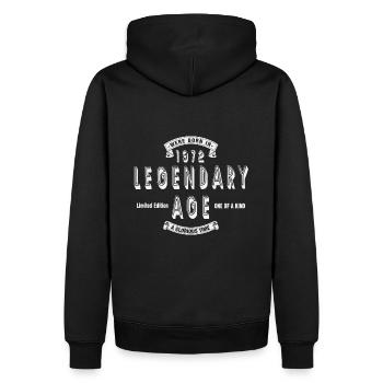 50 Birthday, Born 1972 - Men’s Premium Organic Hoodie - black - Back - Nico (187cm)