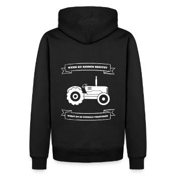 Traktor Liebe - Männer Premium Bio Hoodie - Schwarz - Hinten - Nico (187cm)