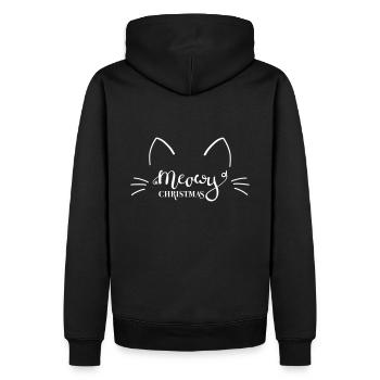 Miaou de Noël - Sweat à capuche Premium bio Homme - noir - Dos - Nico (187cm)