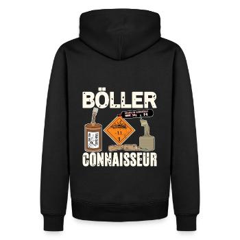 Böller Experte - Männer Premium Bio Hoodie - Schwarz - Hinten - Nico (187cm)