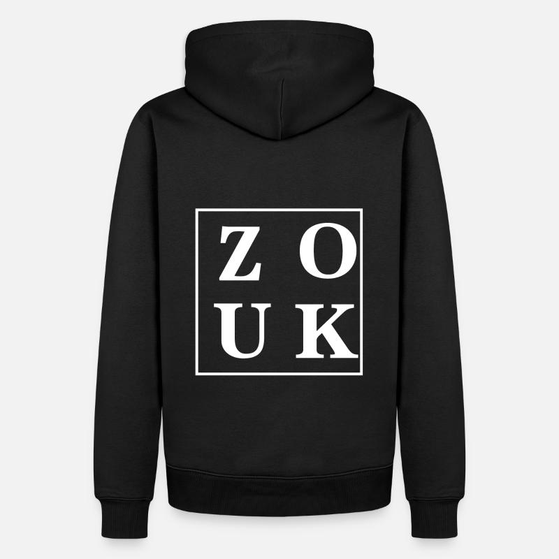 designZOUK blanc - Sweat à capuche Premium bio Homme - noir