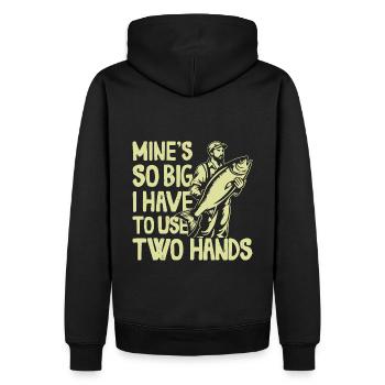 Des mines si grosses que je dois utiliser une perche à deux mains - Sweat à capuche Premium bio Homme - noir - Dos - Nico (187cm)