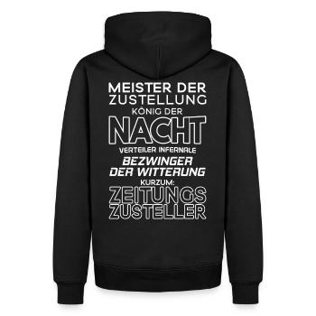 Zeitungszusteller/Zeitungszustellerin/Zeitungen - Männer Premium Bio Hoodie - Schwarz - Hinten - Nico (187cm)