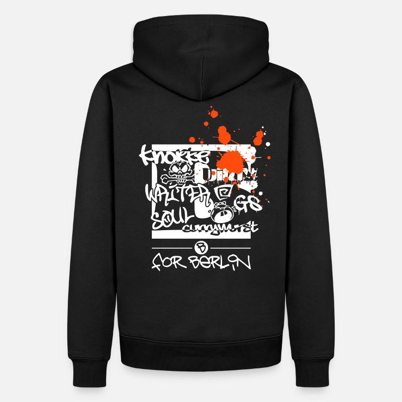 B for Berlin – Graffiti – Männer Kapuzenpullo - Männer Premium Bio Hoodie - Schwarz