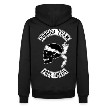 Corsica Skull Team - Sweat à capuche Premium bio Homme - noir - Dos - Nico (187cm)