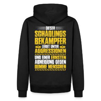 Schädlingsbekämpfer Kammerjäger Geschenk - Männer Premium Bio Hoodie - Schwarz - Hinten - Nico (187cm)