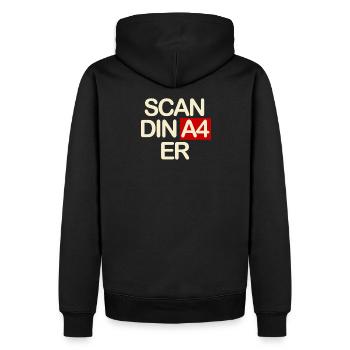 Scandinavier - Männer Premium Bio Hoodie - Schwarz - Hinten - Nico (187cm)