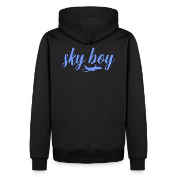 sky boy Flight Attendant Steward Job Cabin Crew - Männer Premium Bio Hoodie - Schwarz - Hinten - Nico (187cm)