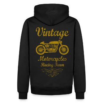 motorcycles racing team 02 - Men’s Premium Organic Hoodie - black - Back - Nico (187cm)