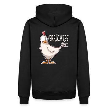 Poulet fou Poulet drôle Fermier cadeau fou - Sweat à capuche Premium bio Homme - noir - Dos - Nico (187cm)