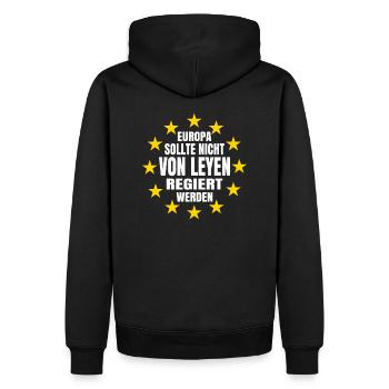 Europa Nicht Den Leyen Überlassen Politik Satire - Männer Premium Bio Hoodie - Schwarz - Hinten - Nico (187cm)