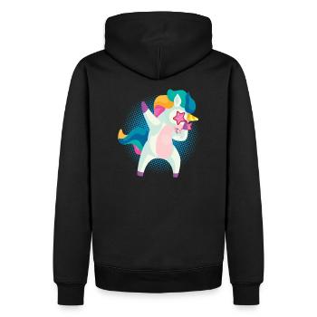 Dabbing Einhorn Dabben Dab Tanzen Lustig Geschenk - Männer Premium Bio Hoodie - Schwarz - Hinten - Nico (187cm)