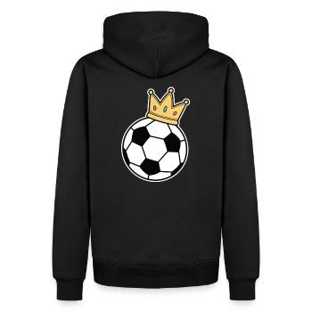 Fußball Krone Fußballspieler Trainer Fan Geschenk - Männer Premium Bio Hoodie - Schwarz - Hinten - Nico (187cm)