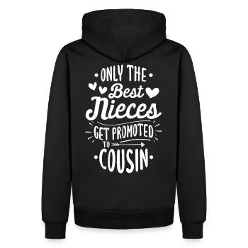 Seules les meilleures nièces sont promues cousines - Sweat à capuche Premium bio Homme - noir - Dos - Nico (187cm)