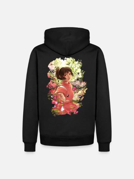 chihiro dans le jardin des fleurs de Yubaba - Herre Premium økologisk hoodie - sort