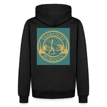 SURFING IN TAGHAZOUT - Männer Premium Bio Hoodie - Schwarz - Hinten - Nico (187cm)