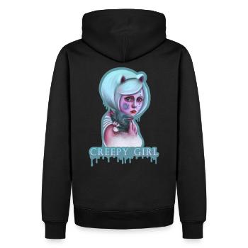 Creepy Girl Pastel Goth Girl Kawaii - Sweat à capuche Premium bio Homme - noir - Dos - Nico (187cm)
