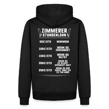 Zimmerer/Zimmermann/Zimmerin/Zimmerfrau/Zimmern - Männer Premium Bio Hoodie - Schwarz - Hinten - Nico (187cm)