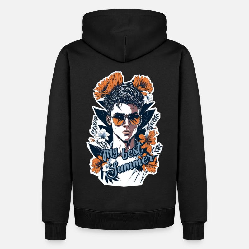 Mein bester Sommer - Männer Premium Bio Hoodie - Schwarz