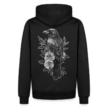 Raven - Men’s Premium Organic Hoodie - black - Back - Nico (187cm)