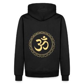 Om Yoga Méditation Namaste Bouddhisme Chakra Repos - Sweat à capuche Premium bio Homme - noir - Dos - Nico (187cm)