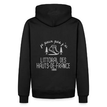 Randonnée Pas de Calais GR120 randonneur Marcher - Sweat à capuche Premium bio Homme - noir - Dos - Nico (187cm)